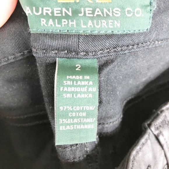 Lauren Ralph Lauren Black Coated Skinny Jeans Sz 2 - Picture 8 of 8